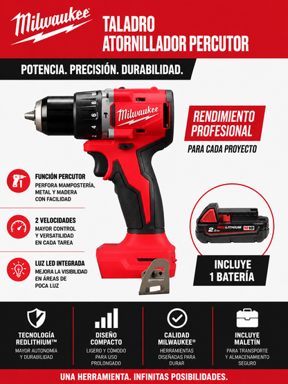 Taladro  Percutor a batería M18 FUEL